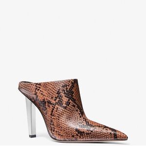 Halle Snake Embossed Leather Mule Pump